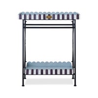 Courtly Stripe Galvanized Indoor/Outdoor Butler