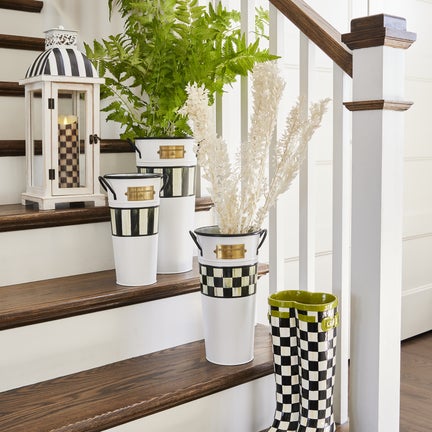Spectator Galvanized Flower Buckets, Set of 3