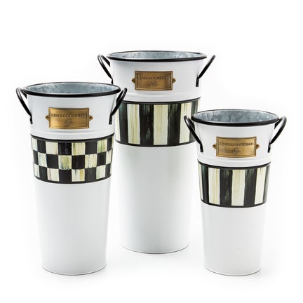 Spectator Galvanized Flower Buckets, Set of 3