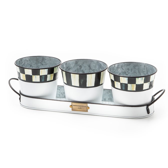 Spectator Galvanized Herb Pots, Set of 3 image number 0