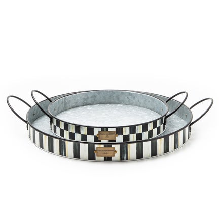 Spectator Galvanized Serving Trays, Set of 2