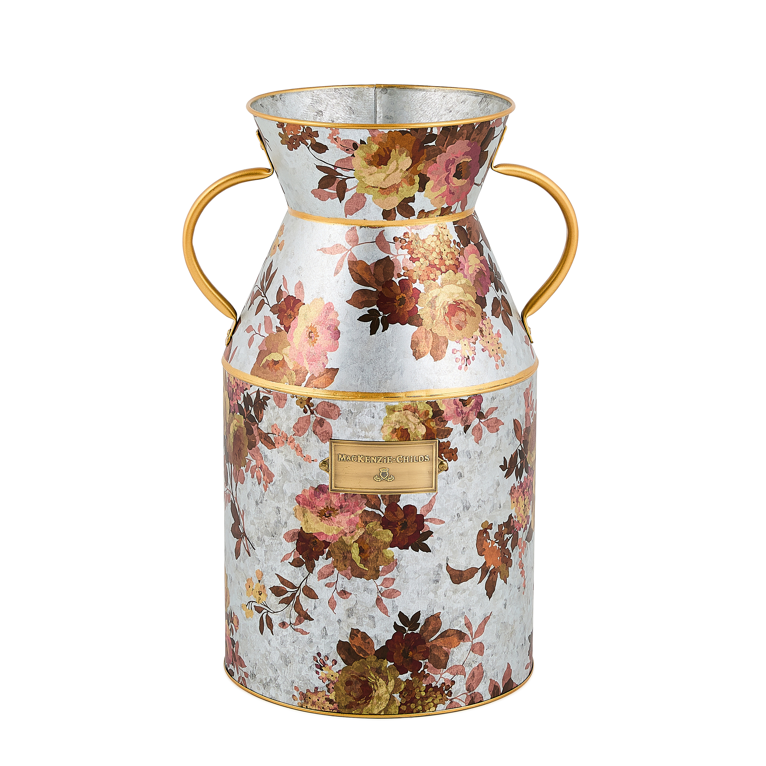 MacKenzie-Childs | Wild Rose Galvanized Small Milk Can
