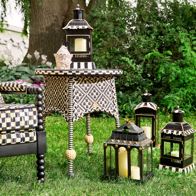 Courtly Stripe Large Candle Lantern image number 3
