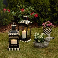 Courtly Stripe Large Candle Lantern