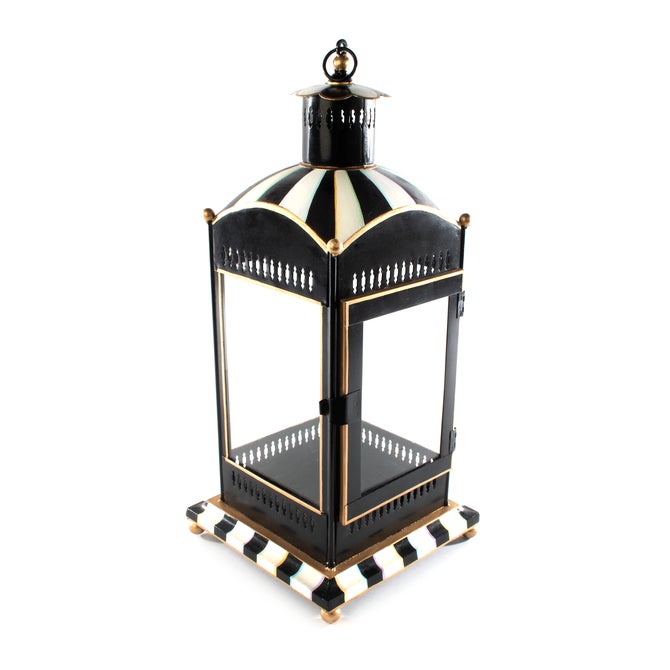 Courtly Stripe Large Candle Lantern image number 0