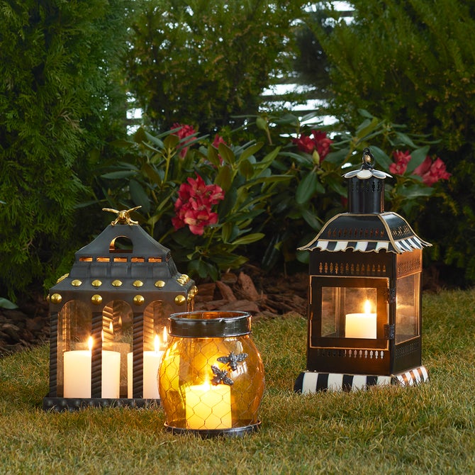 Courtly Stripe Small Candle Lantern image number 7