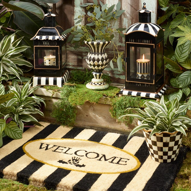 Courtly Stripe Small Candle Lantern image number 3