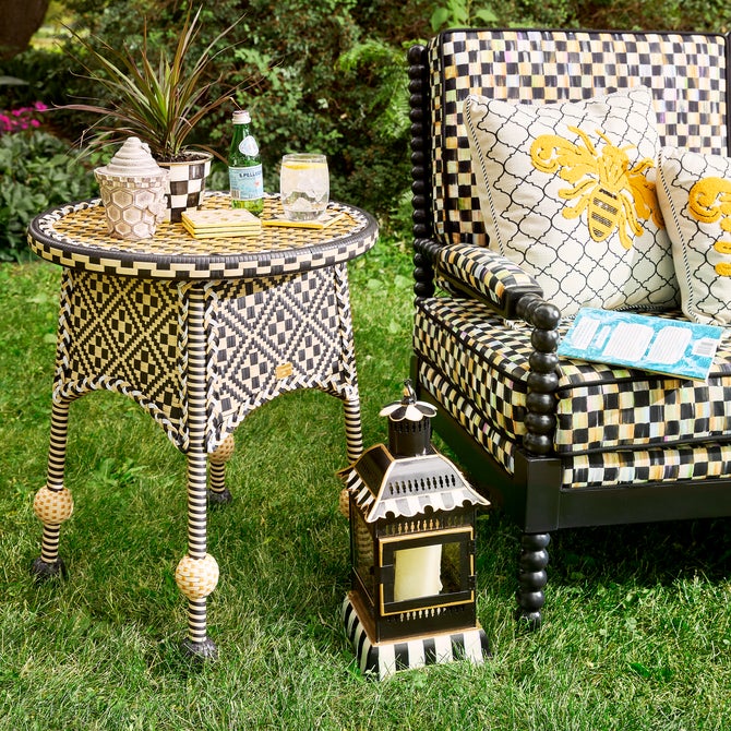 Courtly Stripe Small Candle Lantern image number 13