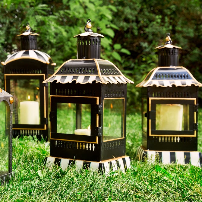 Courtly Stripe Small Candle Lantern image number 1