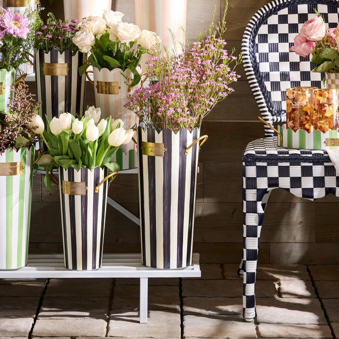 Courtly Stripe Flower Buckets, Set of 3 image number 1