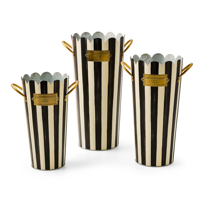 Courtly Stripe Flower Buckets, Set of 3 image number 0