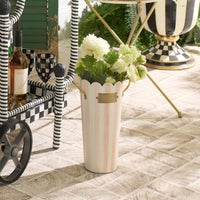 Rosy Stripe Flower Buckets, Set of 3