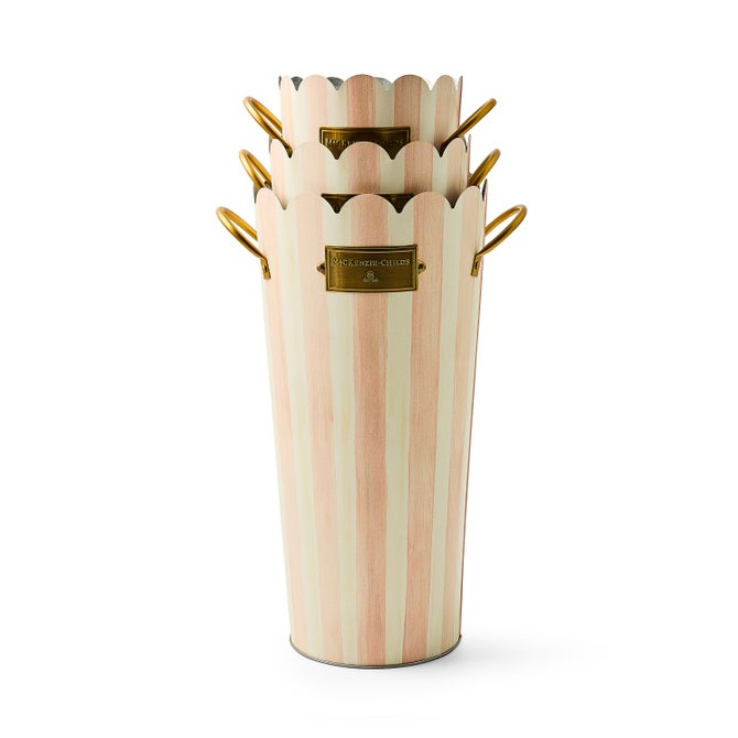 Rosy Stripe Flower Buckets, Set of 3 image number 2