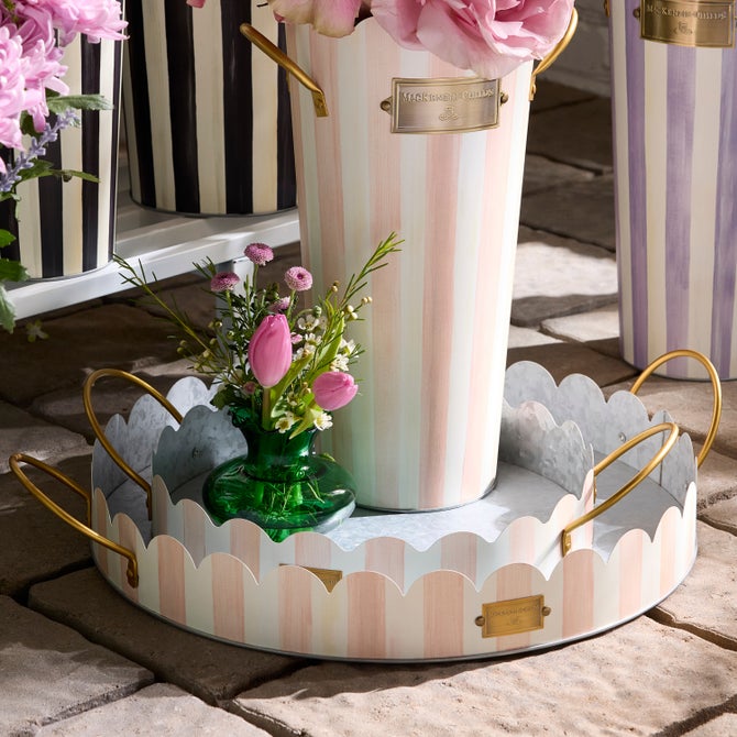 Rosy Stripe Serving Trays, Set of 2 image number 2