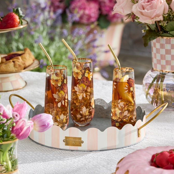Rosy Stripe Serving Trays, Set of 2 image number 3