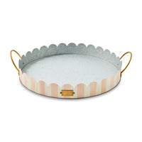 Rosy Stripe Serving Trays, Set of 2
