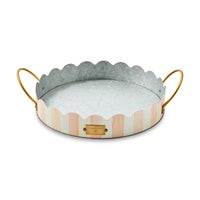 Rosy Stripe Serving Trays, Set of 2