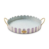 Violet Stripe Serving Trays, Set of 2