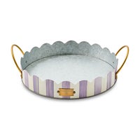 Violet Stripe Serving Trays, Set of 2