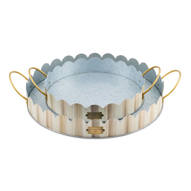 Mocha Stripe Serving Trays, Set of 2 image number 2