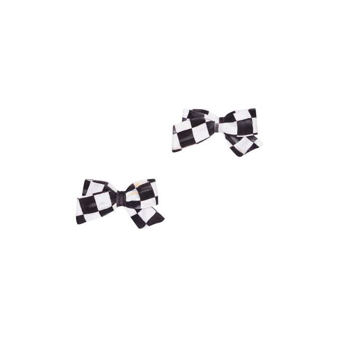 Posh Peanut Courtly Check Mini Bow Hair Clips image number 3