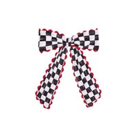 Posh Peanut Courtly Check Scallop Bow Clip