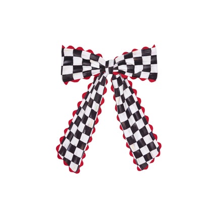 Posh Peanut Courtly Check Scallop Bow Clip