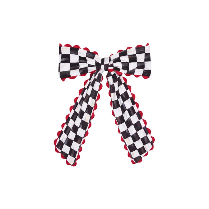 Posh Peanut Courtly Check Scallop Bow Clip image number 1