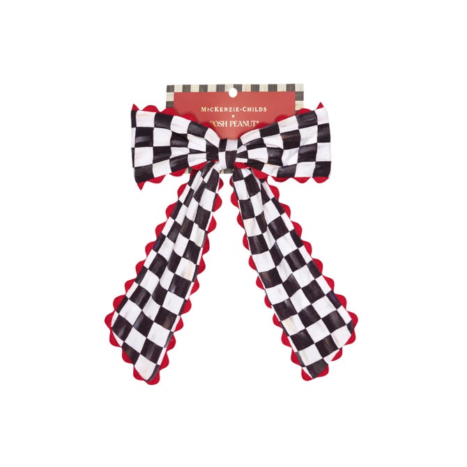Posh Peanut Courtly Check Scallop Bow Clip image number 2