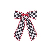 Posh Peanut Courtly Check Scallop Bow Clip