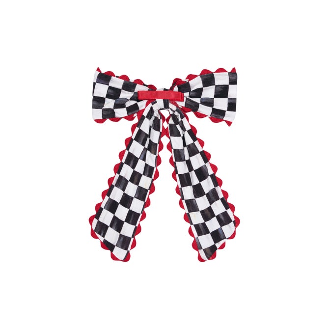Posh Peanut Courtly Check Scallop Bow Clip image number 3