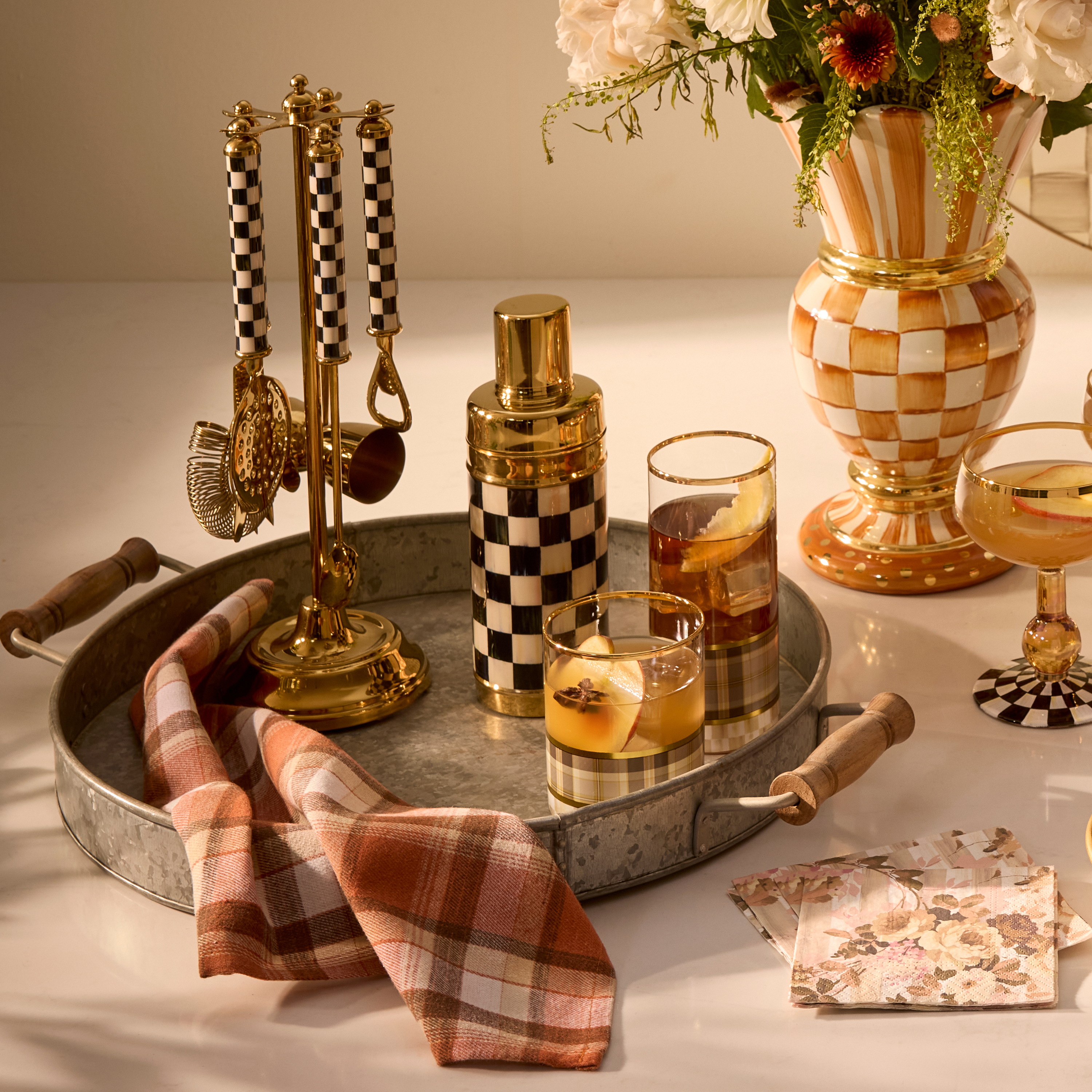 MacKenzie-Childs | Courtly Check 3260 Gold Cocktail Shaker