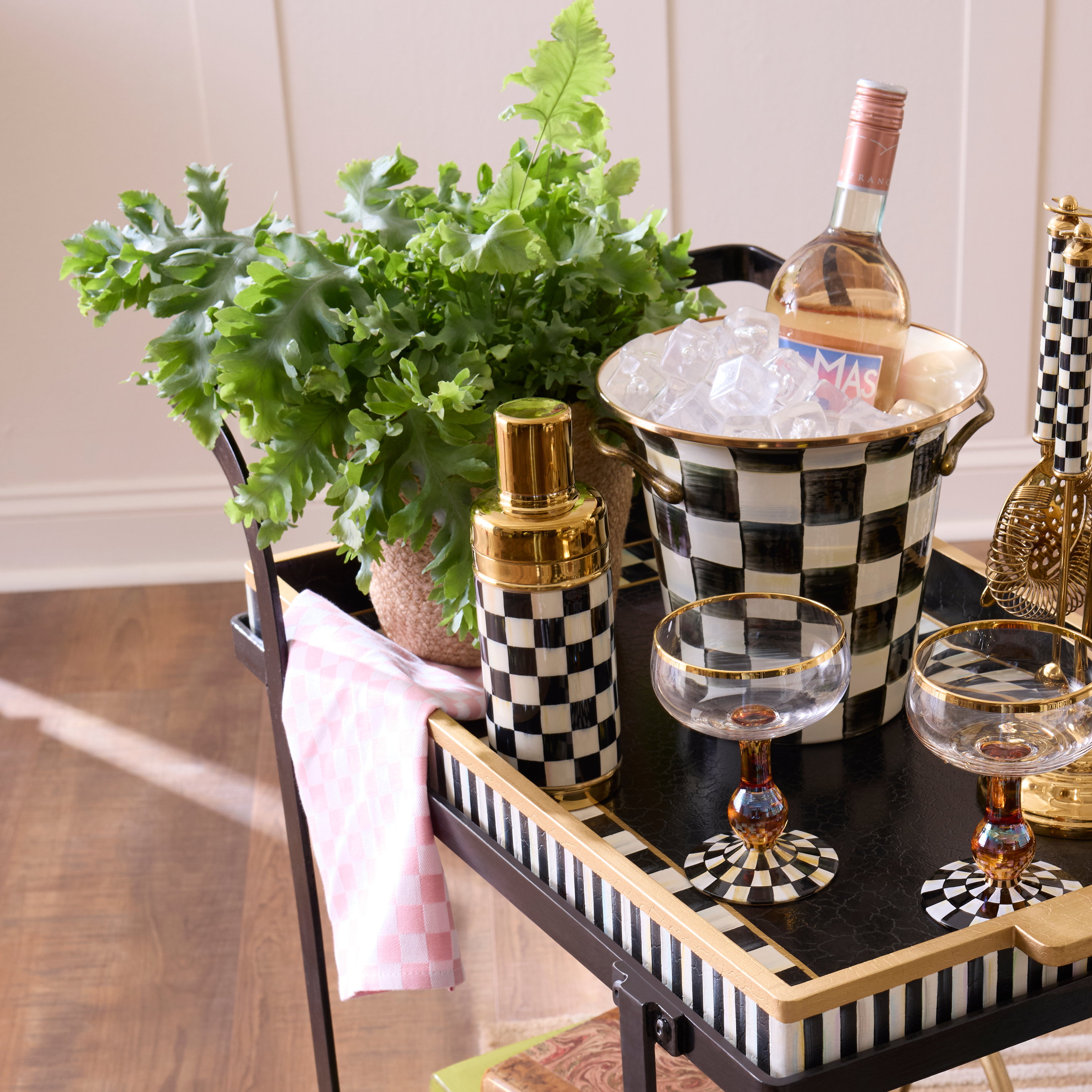 MacKenzie-Childs | Courtly Check 3260 Gold Cocktail Shaker