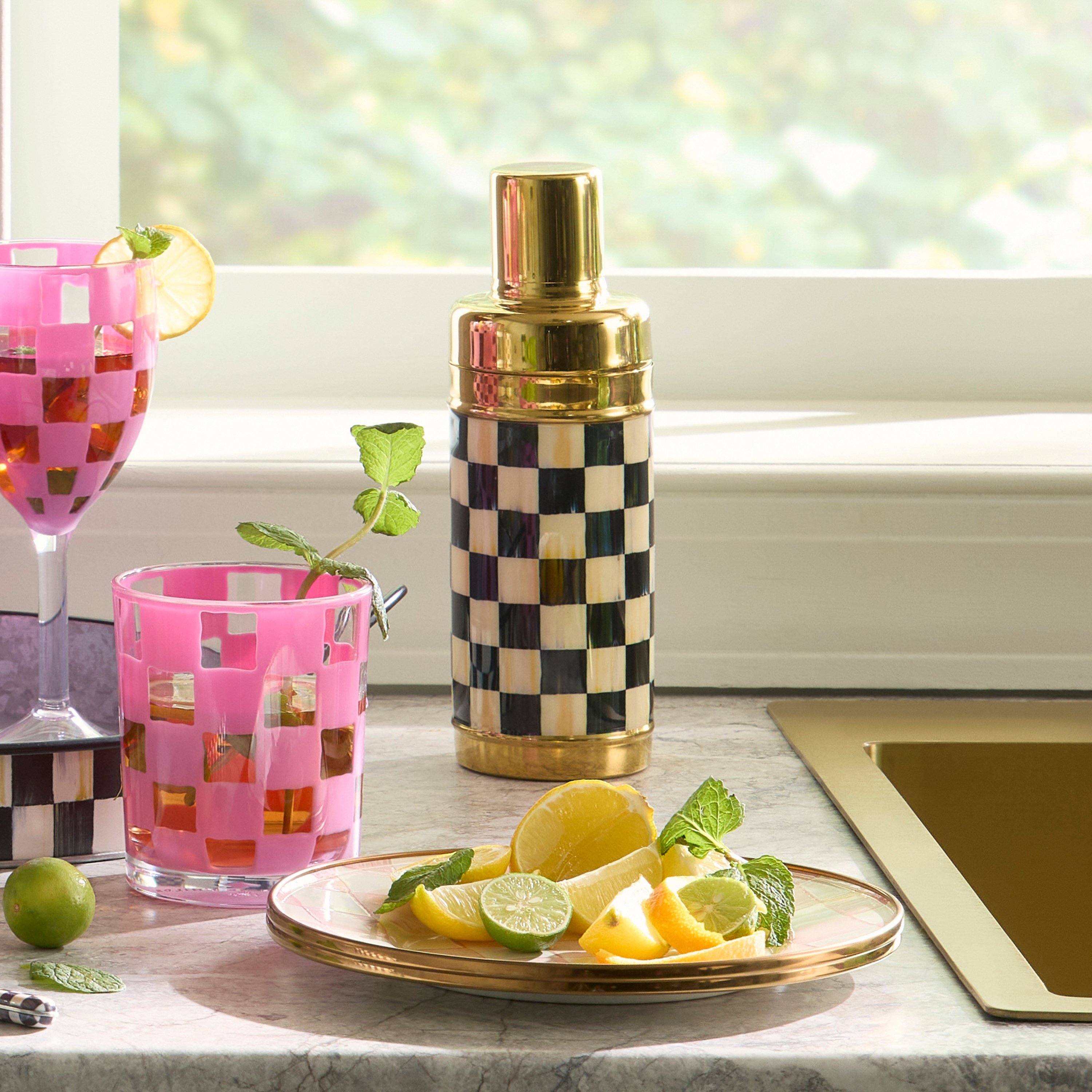 MacKenzie-Childs | Courtly Check 3260 Gold Cocktail Shaker