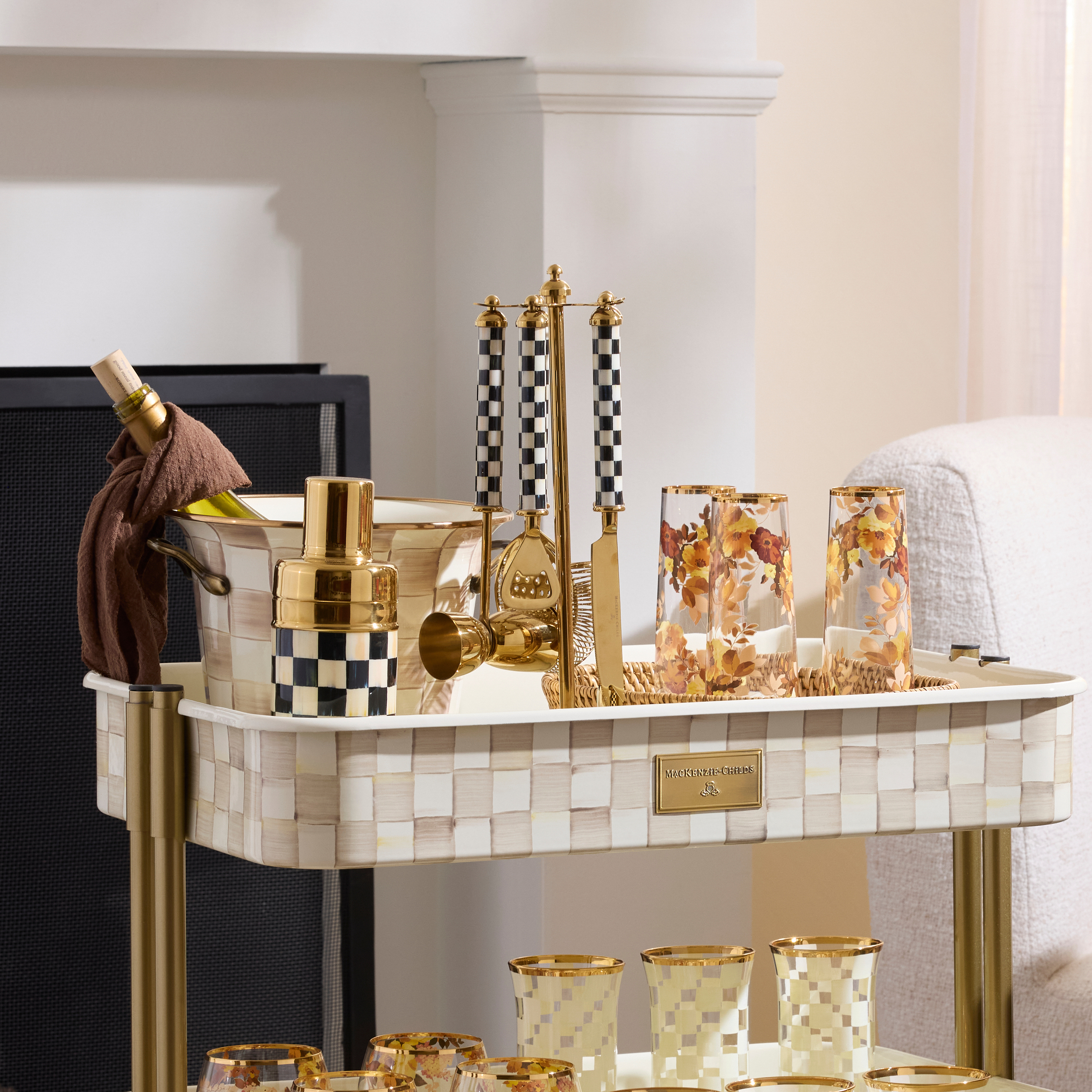 MacKenzie-Childs | Courtly Check 3260 Gold Bar Tool Set