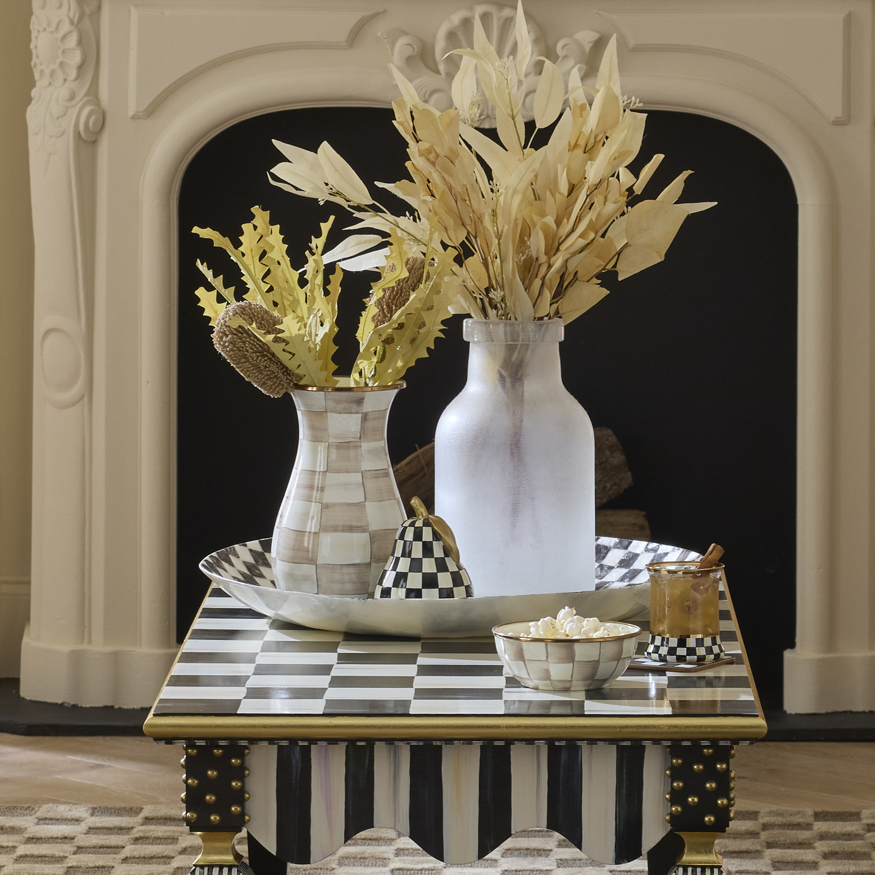 MacKenzie-Childs | Courtly Check Capiz Decorative Bowl