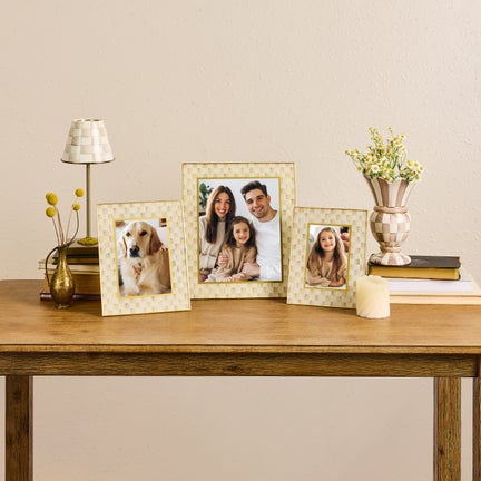 Mocha Check 4" x 6" Glass Frame