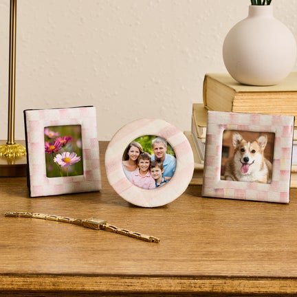 Rosy Fabric Frames, Set of 3