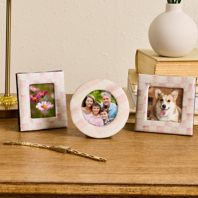 Rosy Fabric Frames, Set of 3 image number 1