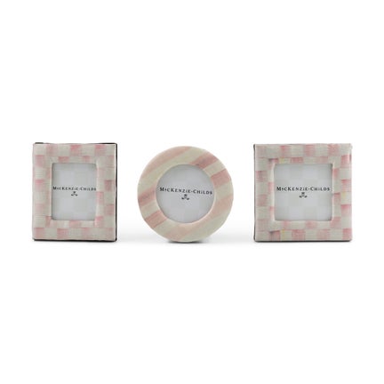 Rosy Fabric Frames, Set of 3
