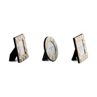 Mocha Fabric Frames, Set of 3