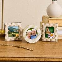 Mocha Fabric Frames, Set of 3