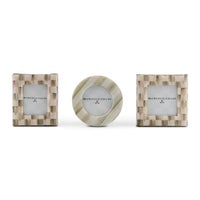 Mocha Fabric Frames, Set of 3