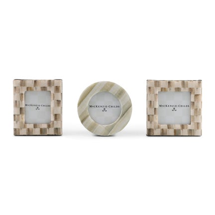 Mocha Fabric Frames, Set of 3