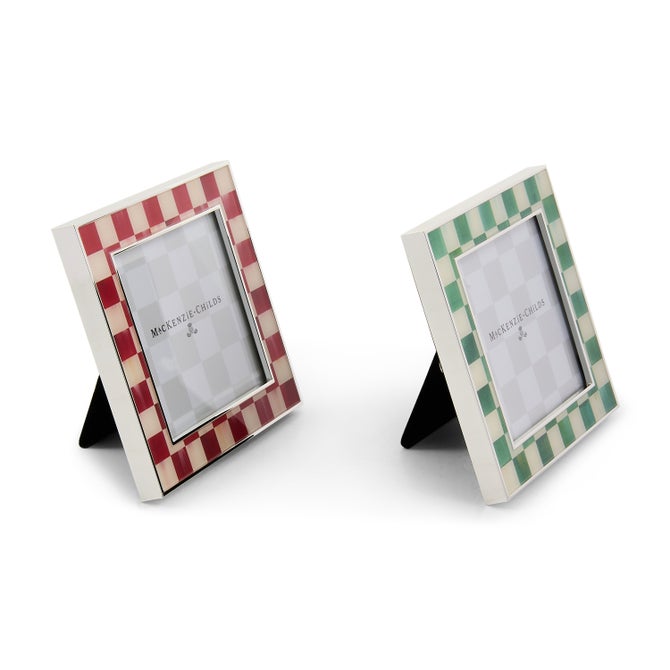 Cherry & Emerald Check Silver Plated Frames, Set of 2 image number 2