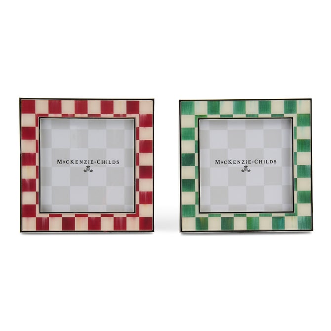 Cherry & Emerald Check Silver Plated Frames, Set of 2 image number 0