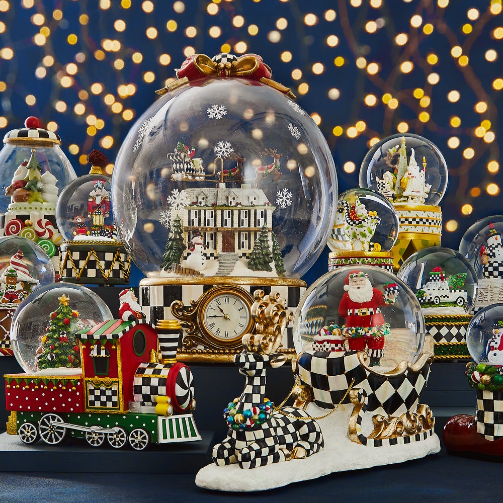 Mackenzie Childs マッケンジーチャイルズ スノードーム Dashing Through the Snow Globe
