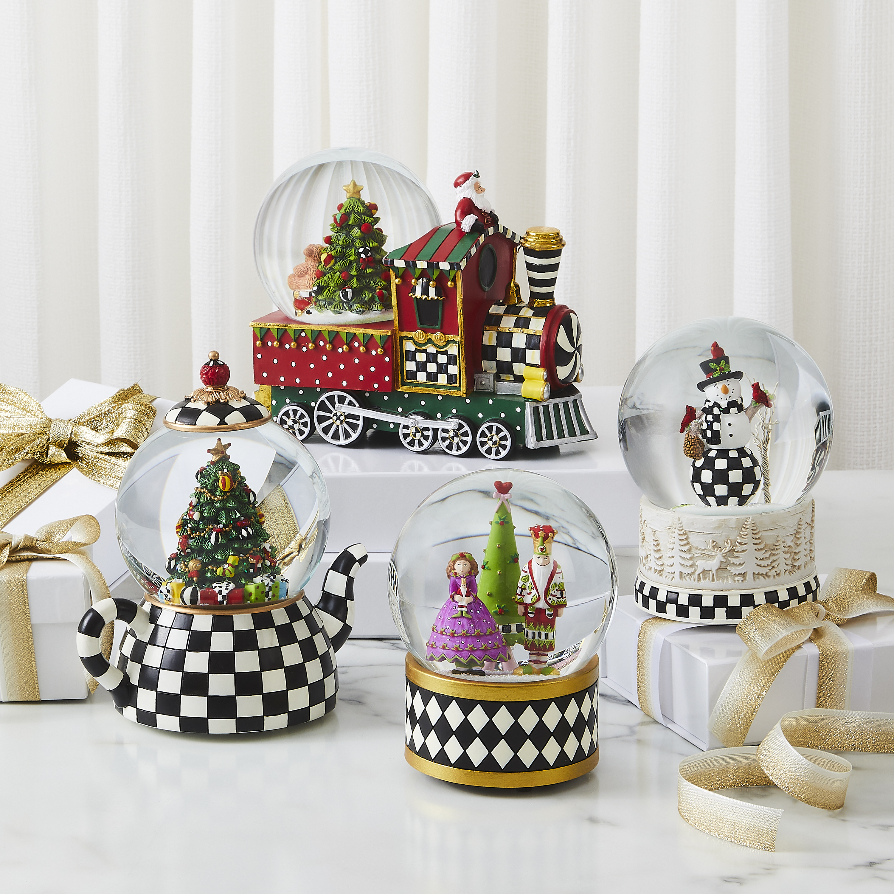 Mackenzie Childs マッケンジーチャイルズ スノードーム Courtly Teapot Snow Globe