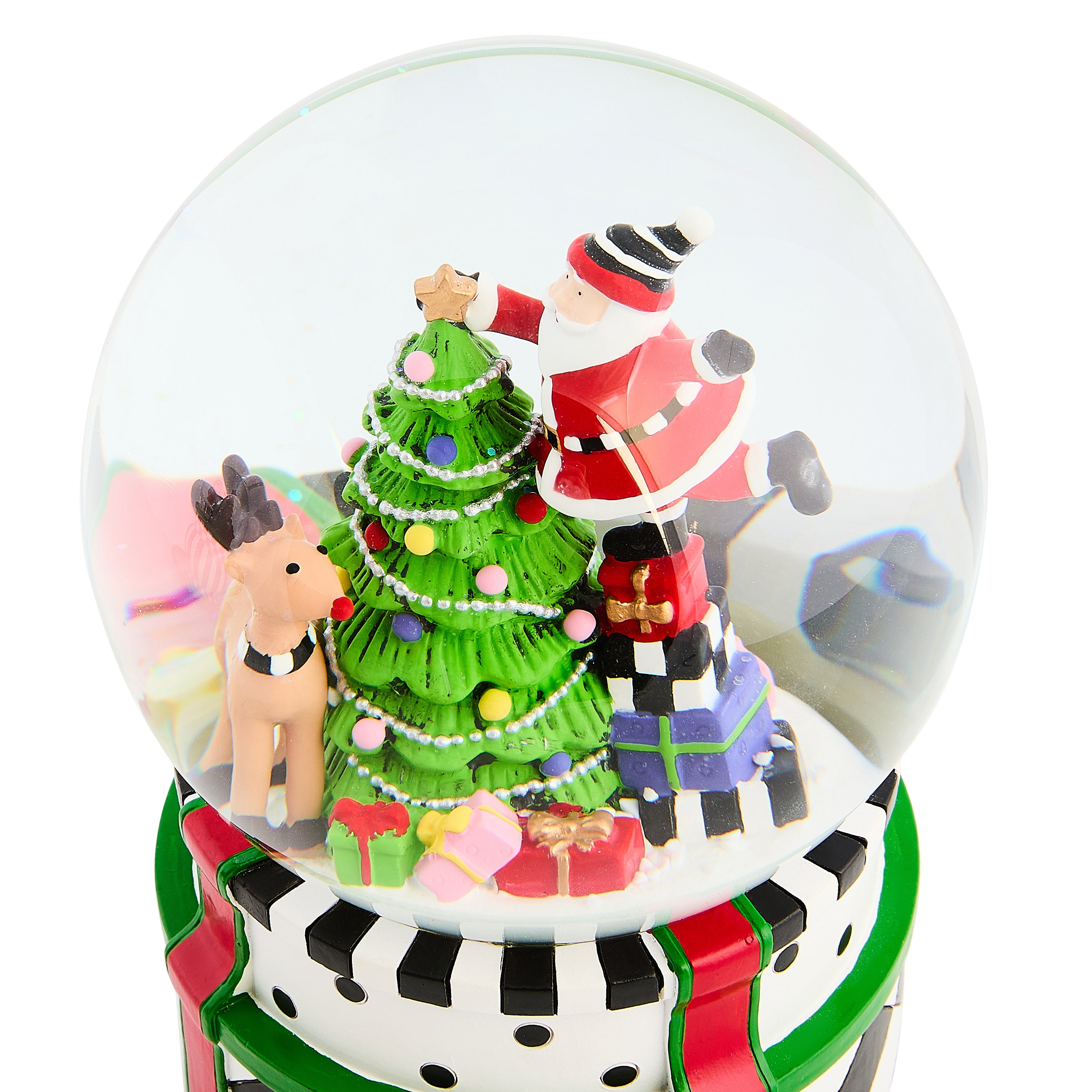 MacKenzie-Childs | Santa & Rudolph Snow Globe