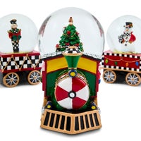 Holiday Train Snow Globe Set, Set of 3